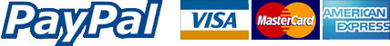 Payment Options: Paypal, Visa, Master Card, American Express